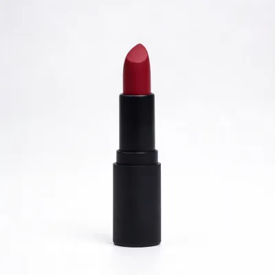 deep red matte lipstick